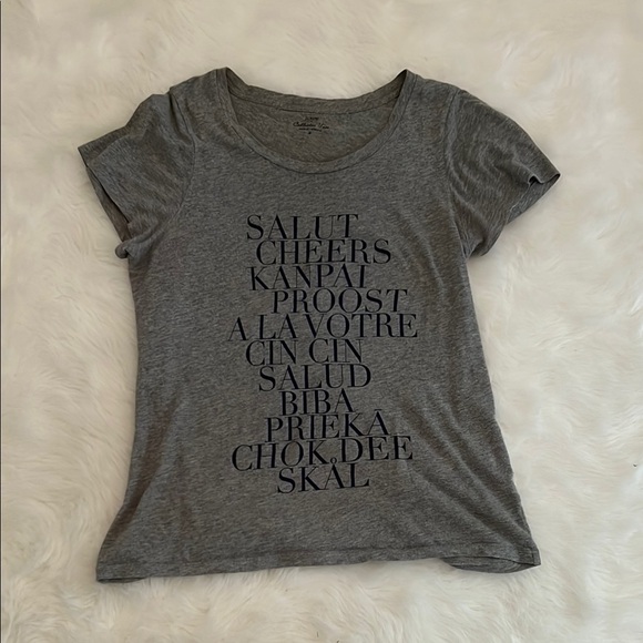 J. Crew Gray Graphic Tee - Picture 1 of 7